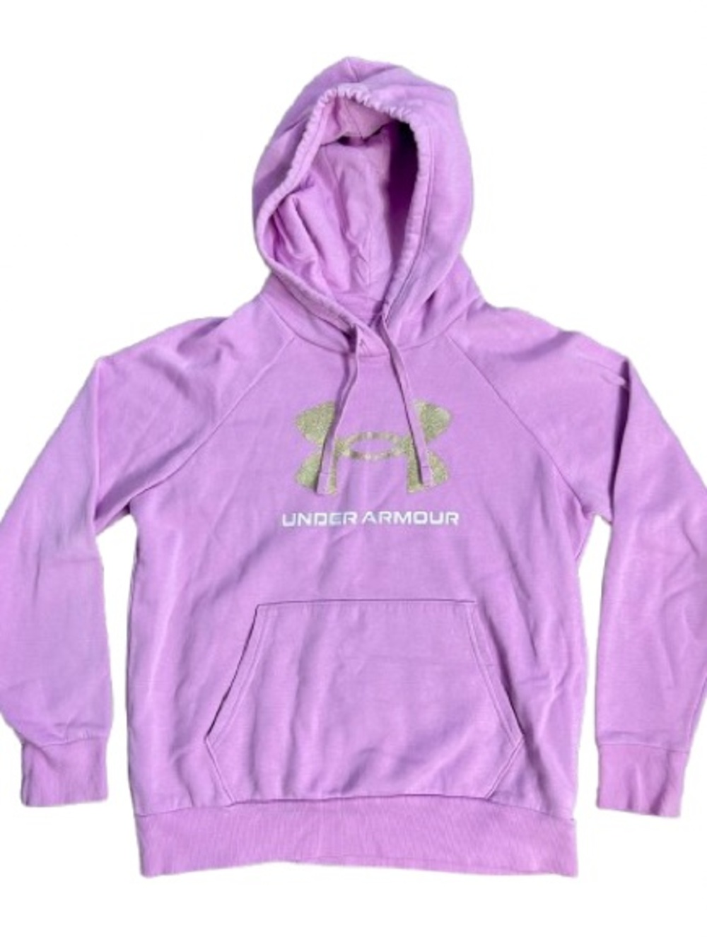 Under Armour Rival Fleece Shimmer Big Logo Hoodie Purple Size S